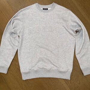 Bad Birdie Light Gray Embossed Logo Crewneck Sweatshirt
